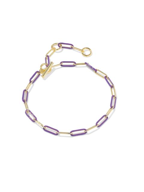 KENDRA SCOTT Courtney Gold Enamel Link and Chain Bracelet