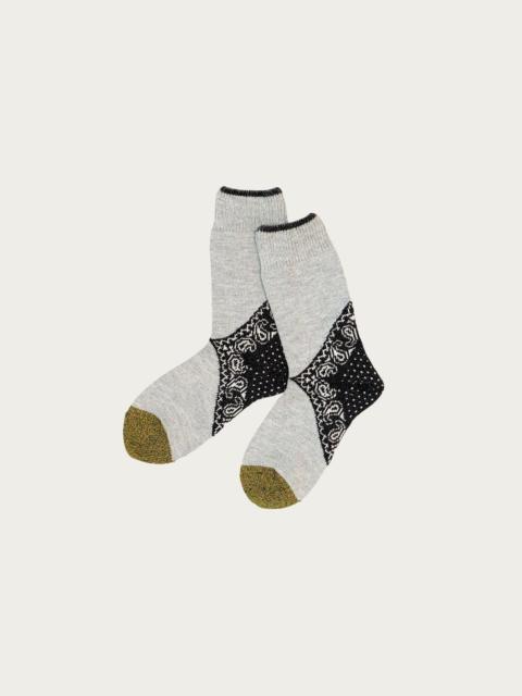 Kapital 96 Yarns Paisley Bandana Heel Socks - Black