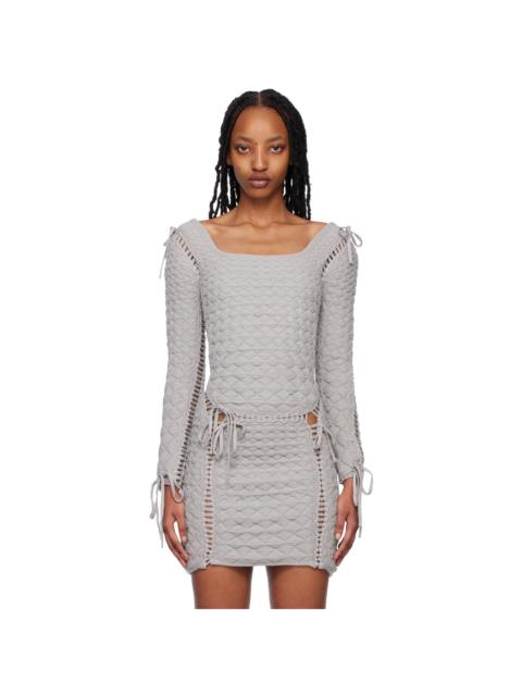 ISA BOULDER SSENSE Exclusive Gray Expandable Quilted Sweater