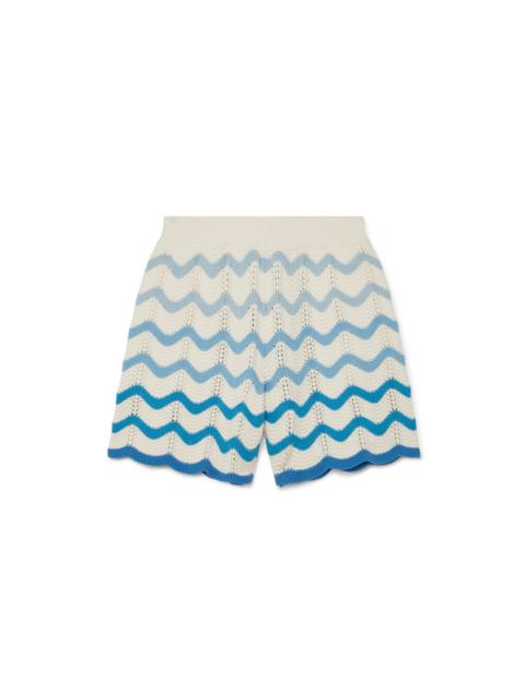 Blue Gradient Crochet Shorts