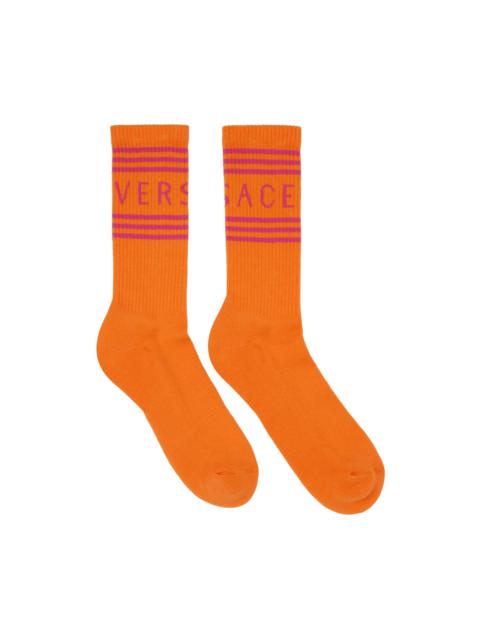 VERSACE Orange Athletic Socks