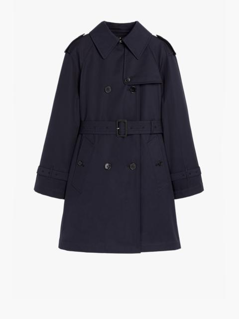 Mackintosh MUIE NAVY COTTON SHORT TRENCH COAT | LM-1012
