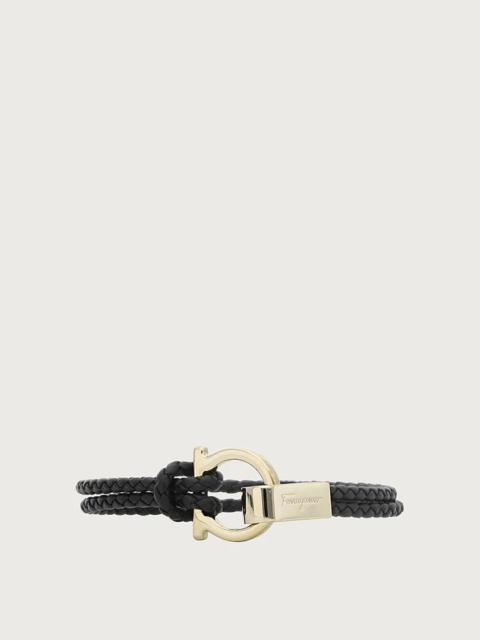 FERRAGAMO GANCINI LEATHER BRACELET