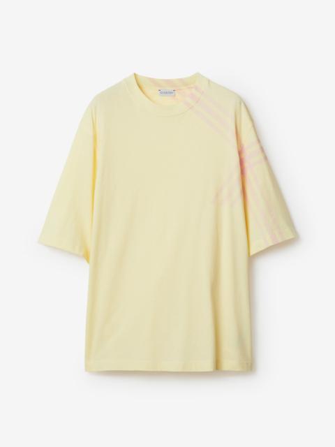 Check Sleeve Cotton T-shirt