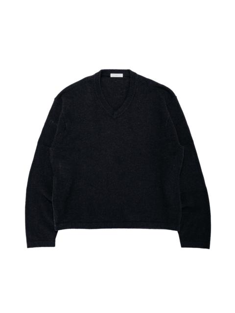 LADY WHITE CO. Wool V Neck Sweater Deep Navy