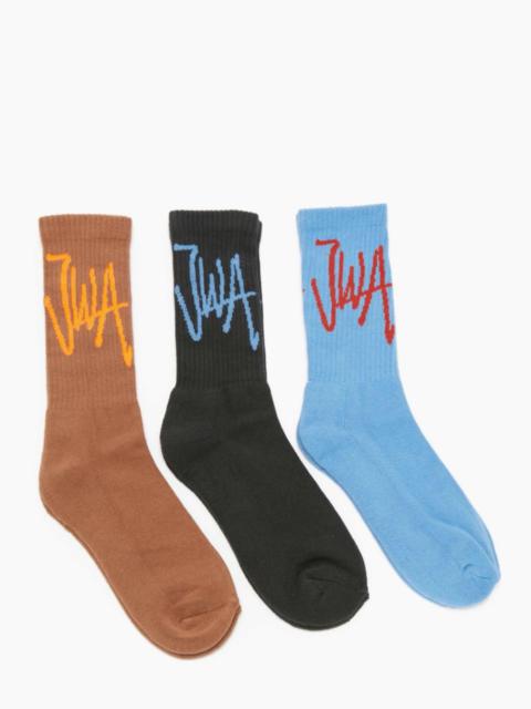 JW Anderson HAND WRITTEN JWA LOGO ANKLE SOCKS BUNDLE