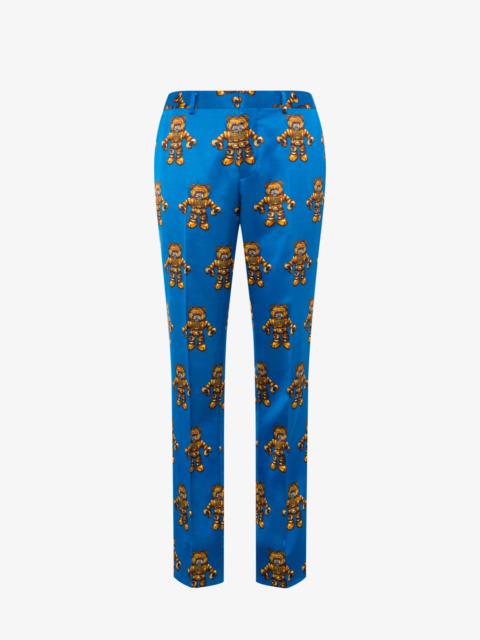Moschino ROBOT BEAR VISCOSE AND WOOL TROUSERS