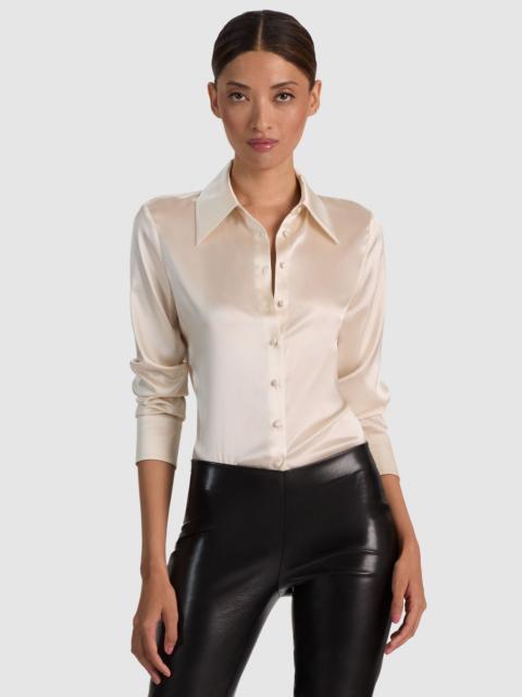 Alice + Olivia WILLA SILK BLOUSE - CHINO