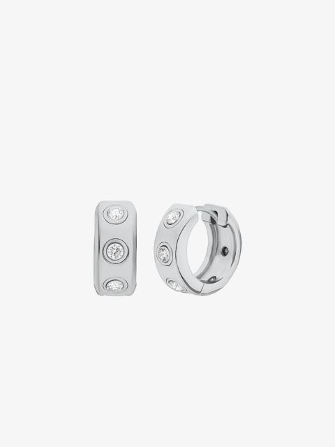 MICHAEL KORS Pavé Logo Huggie Earrings