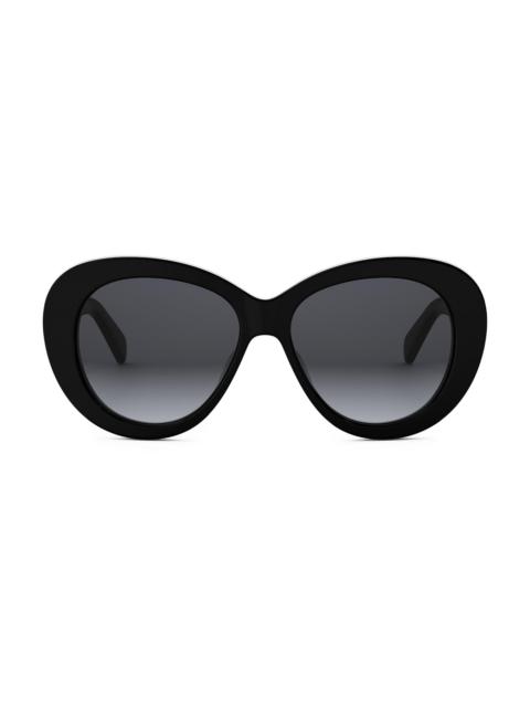 CELINE Women's Triomphe 55MM Butterfly Sunglasses - Shiny Black Smoke