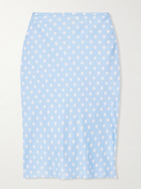 POSSE Leo Polka-dot Tencel-blend Satin Skirt