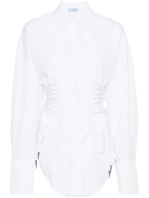 MUGLER lace-detailed cotton shirt