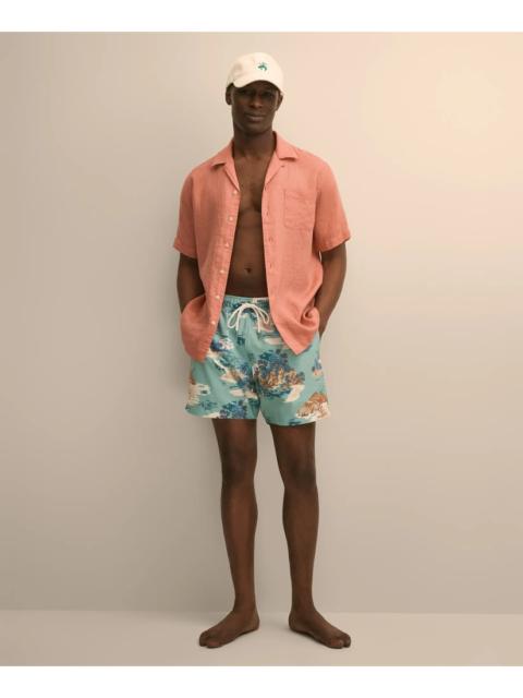 Brooks Brothers 5" Montauk Island-Print Swim Trunks