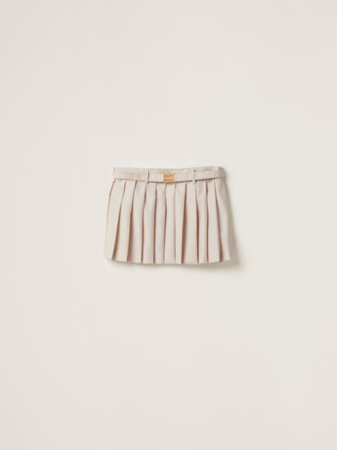 Pleated batavia miniskirt