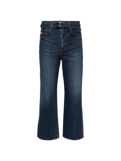 sacai cropped bootcut jeans
