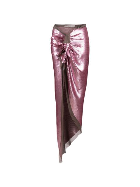 Rick Owens sequinned asymmetric maxi skirt