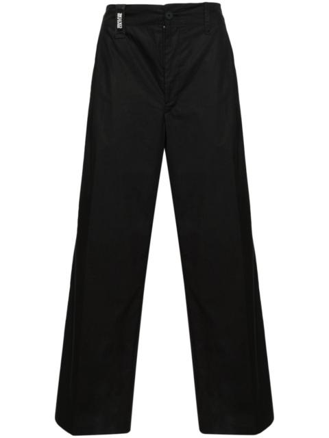 mid-rise wide-leg cropped trousers