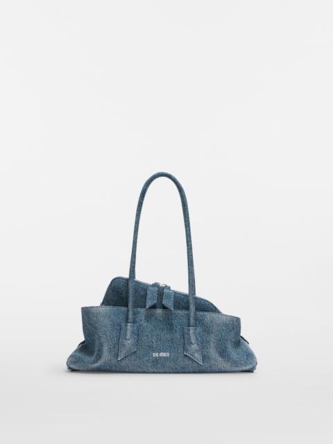 THE ATTICO ''LA PASSEGGIATA SMALL'' WASHED DENIM TOP HANDLE