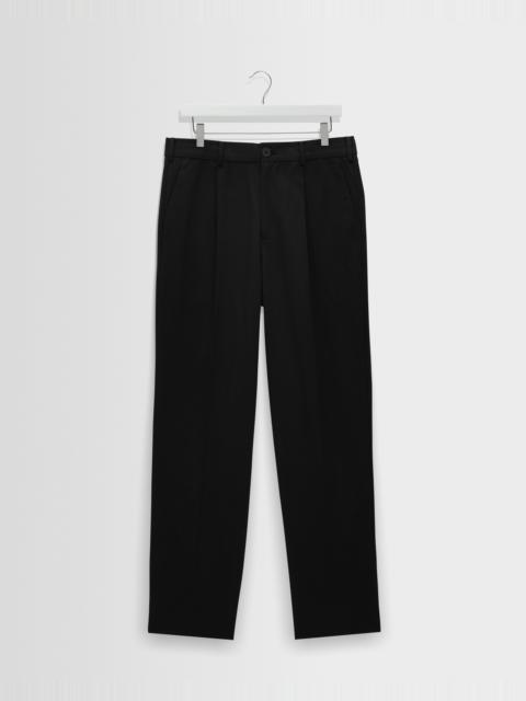 Wax London Aubyn - Black Cotton Tencel Twill Relaxed Fit Trousers
