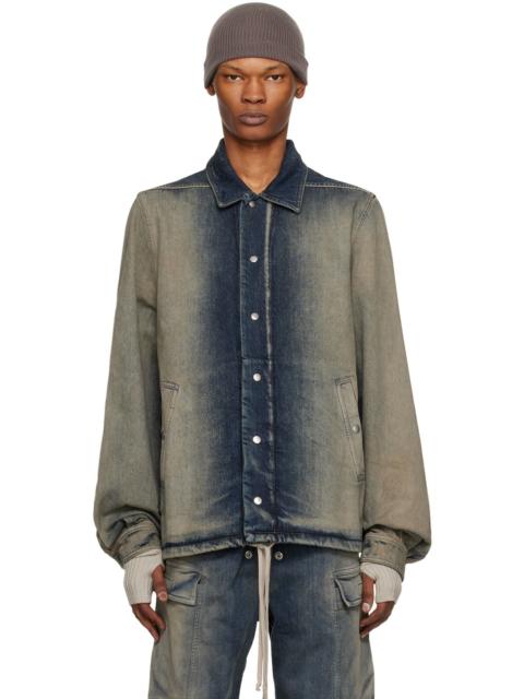 Rick Owens DRKSHDW Gray & Off-White Press-Stud Denim Jacket