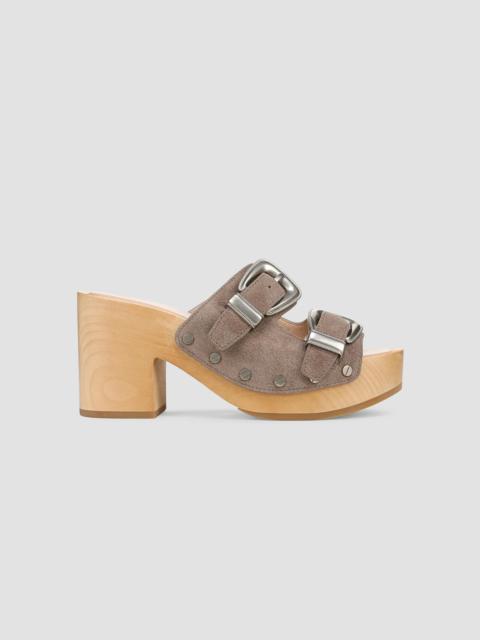 VERONICA BEARD Women's Halifax 85MM Suede Platform Sandals - Bark