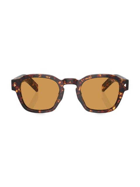 Prada Men's 53MM Round Sunglasses - Orange Havana Orange