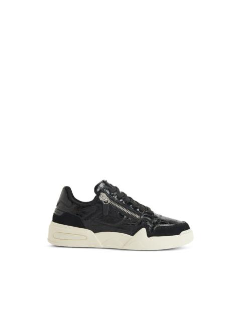 Giuseppe Zanotti crocodile print zip trainers