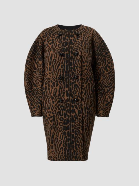 CAROLINA HERRERA Women's Wool Double-Breasted Cocoon Coat - Brown Black