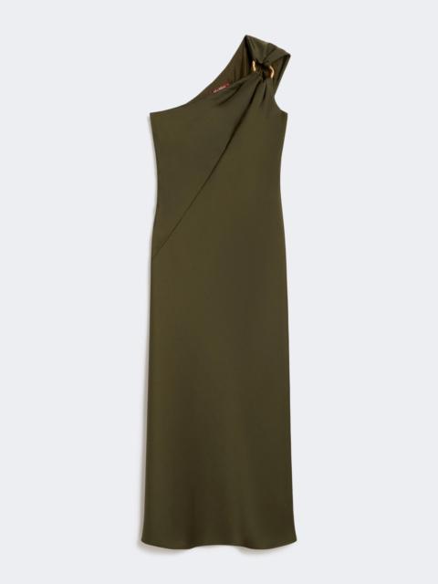 Max Mara ENTRATA Shiny satin one-shoulder dress - MOSS GREEN