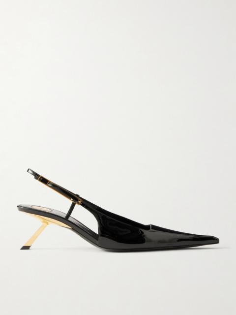 SAINT LAURENT Lee Patent-leather Slingback Pumps