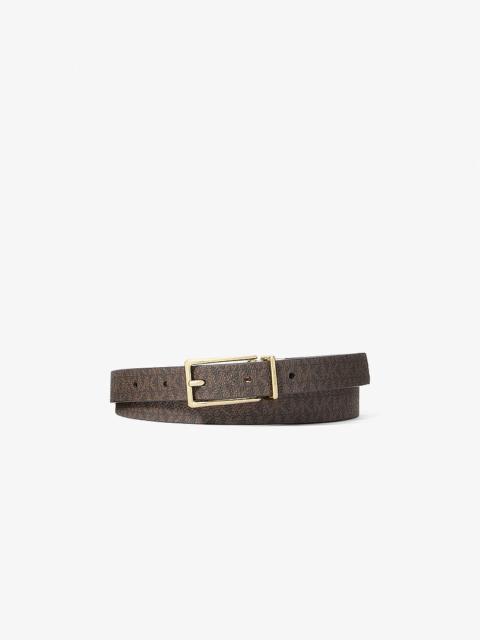 MICHAEL KORS Reversible Signature Logo and Leather Belt