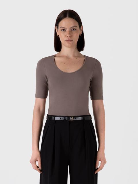 Sunspel Stretch Cotton Scoop Top
