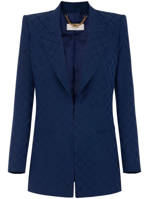 ELISABETTA FRANCHI diamond-jacquard satin blazer