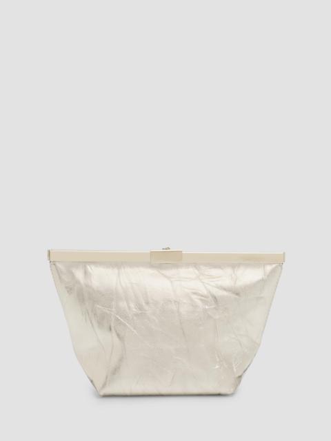 JIMMY CHOO Women's Ganache Metallic Leather Clutch - Light Platinum Light Gold