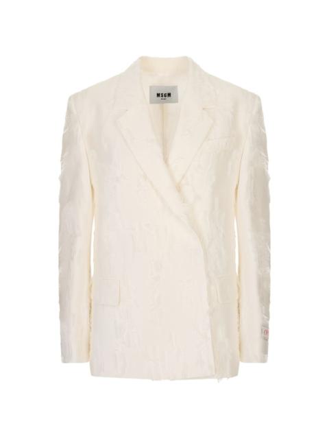 MSGM frayed double-breasted jacket