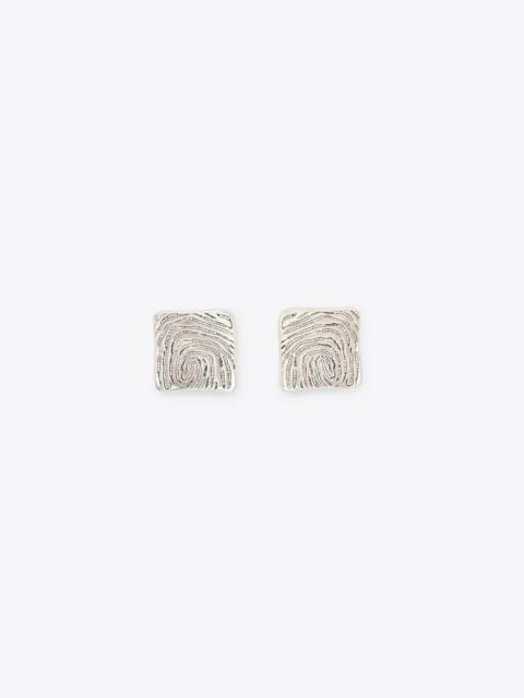 AREA CRYSTAL FINGERPRINT SQUARE STUD EARRINGS