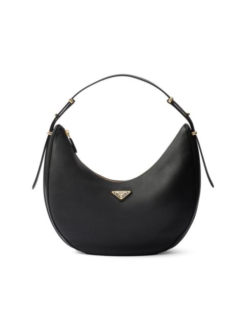 Prada large logo-plaque leather shoulder bag