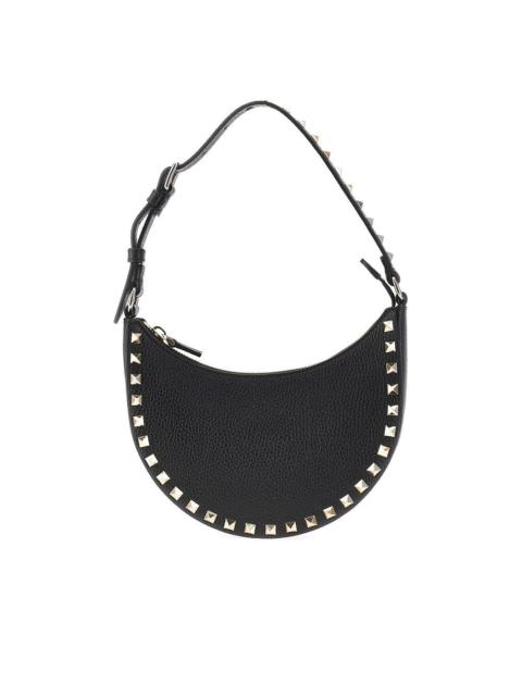 GRAIN LEATHER MINI 'ROCKSTUD' HOBO BAG