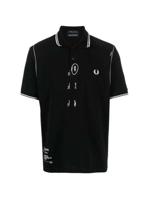 sketch-style cotton polo