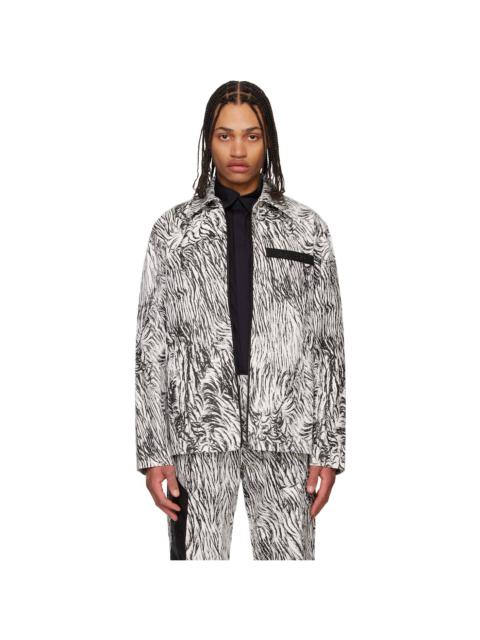 OLLY SHINDER White & Black Gardiner Blouson Jacket
