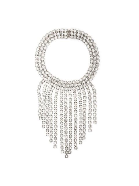 crystal-embellished fringed necklace