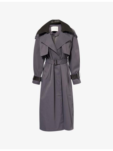 CAMILLA AND MARC Detachable-Collar Belted Woven Trench Coat