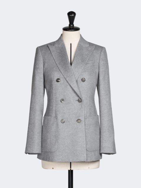 Max Mara FLASH Double-breasted silk and cashmere blazer - LIGHT GREY