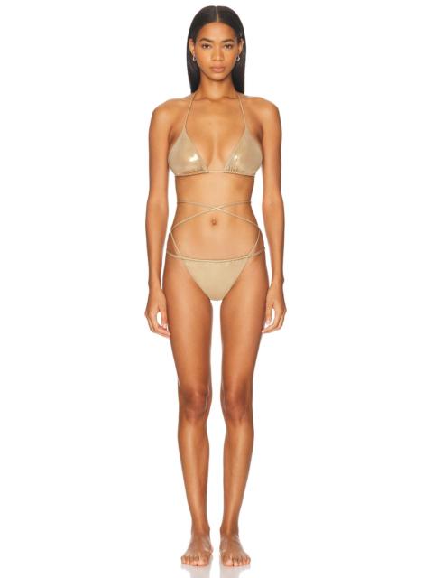 NORMA KAMALI Criss Cross Bikini Bra & Bottom