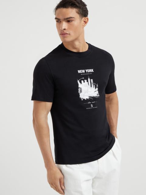 Brunello Cucinelli Cotton jersey New York T-shirt