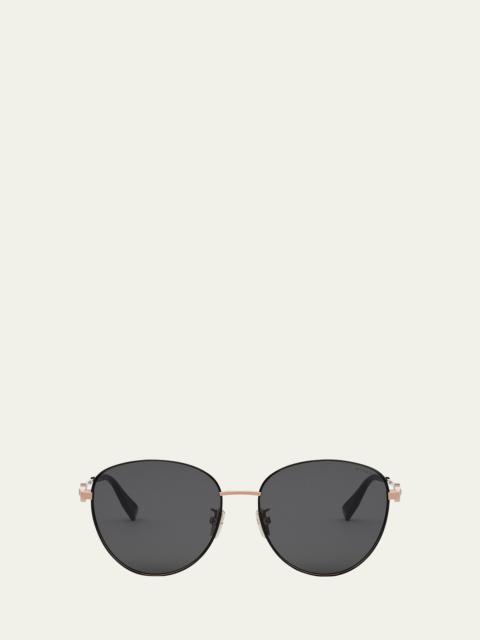 BVLGARI Round Metal & Nylon Sunglasses