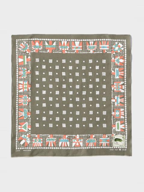 Kapital Fastcolor Selvedge Bandanna (Thunderbird) - Khaki