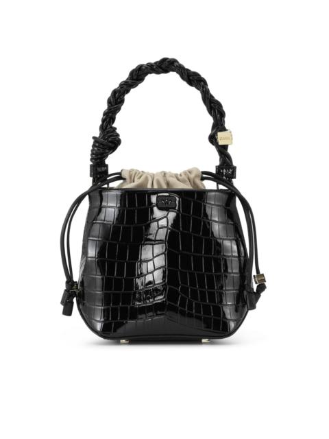 Bou crocodille-effect leather bucket bag