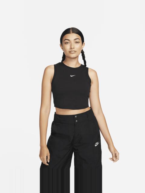 Women's Nike Sportswear Chill Knit Tight Cropped Mini-Rib Tank Top