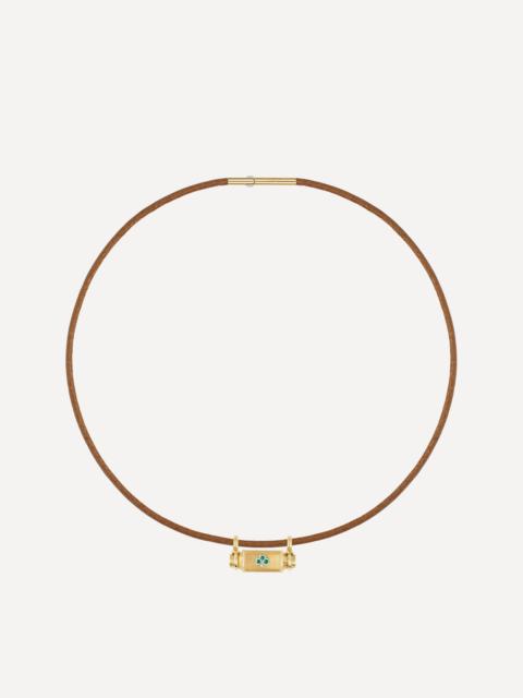 MARIE LICHTENBERG 18ct Gold Emerald Clover Smash Locket Necklace